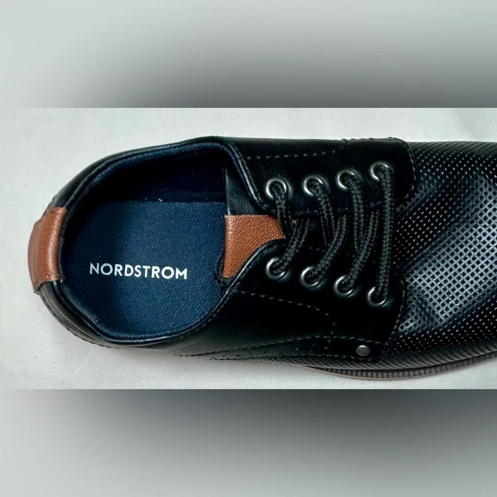 Nordstrom Kids Dorian Dress Oxford Design Shoe Black and Tan Lace Up Size 1 M